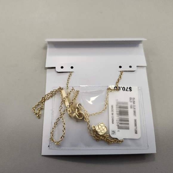 NWT Kendra Scott 14k Gold-Plated/White Framed Stone Adjustable Pendant Necklace - Picture 2 of 2